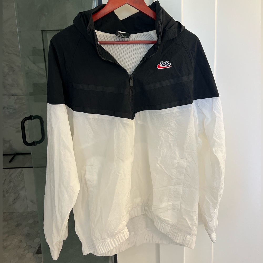 Nike Black and White Windbreaker Jacket